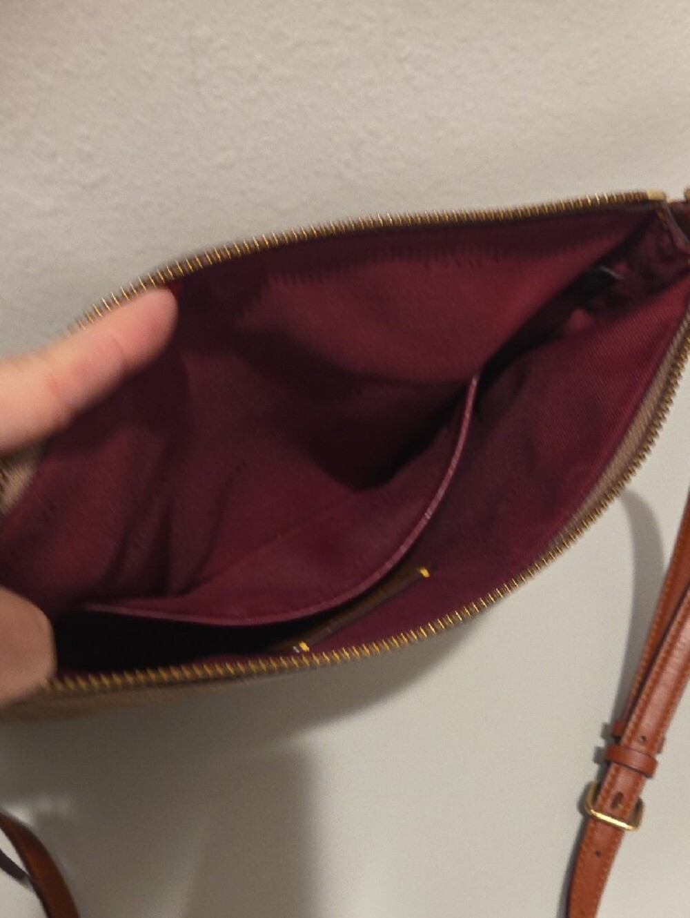 Coach Tan/Brown Signature Crossbody Messenger Bag - Picture 4 of 7